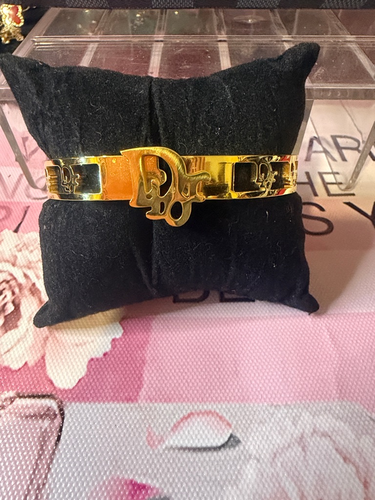 Gold Tone Women’s Logo Accent Cuff Bracelet -